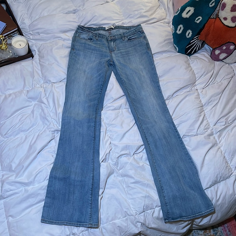 Abercrombie and ditch flare low rise jeans